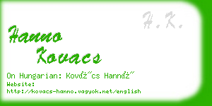 hanno kovacs business card
